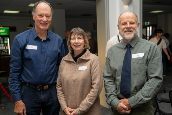 Kev and Jacki Baker, Lucindale, and Ag Institute SA's Bruce Hancock.