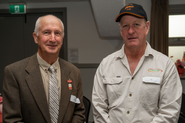 Former Royal Adelaide Show CEO John Rothwell and Mark Doecke, Waikerie.