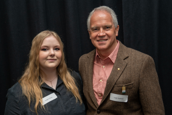 Country Press SA Young Journalist of the Year Imogen Evans with RMC SA/NT President Leigh Radford.