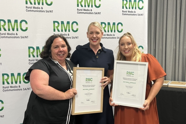 Best Rural Journalist PRINT Catherine Miller, Liberal Opposition Leader Ashton Hurn and Kiara Stacey